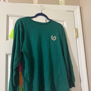 PINK Victoria's Secret Green Long Sleeve Tee